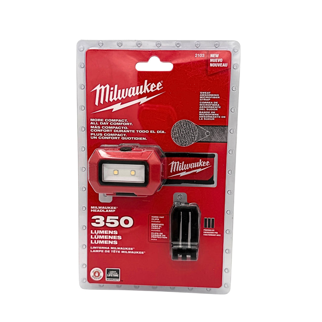 Milwaukee 2103 350 Lumens TRUEVIEW LED Alkaline Flood Headlamp – IP54