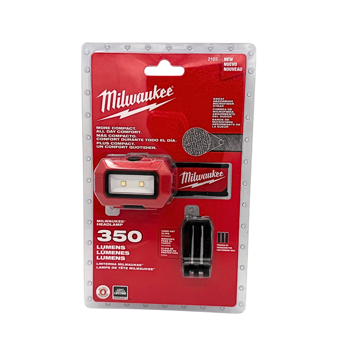 Milwaukee 2103 350 Lumens TRUEVIEW LED Alkaline Flood Headlamp – IP54