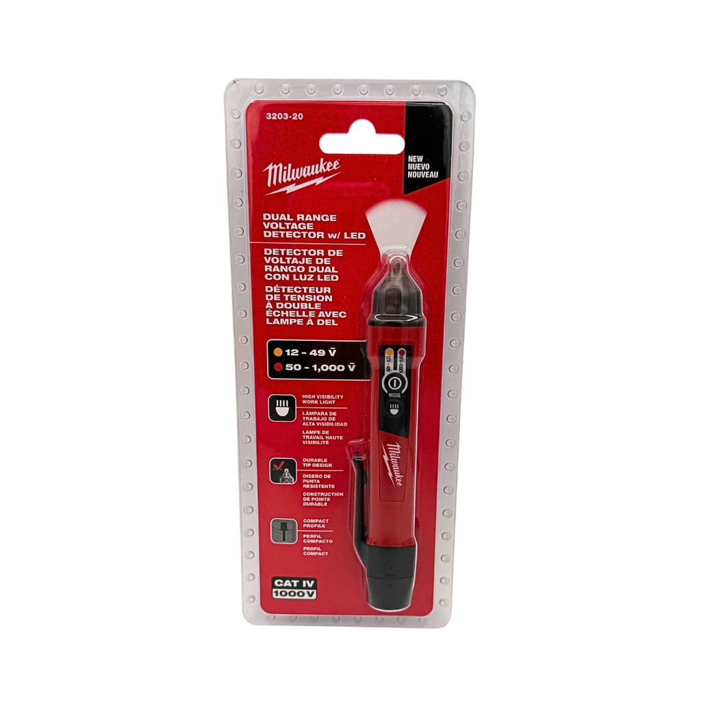Milwaukee 3203-20 Dual Range Non-Contact Voltage Detector LED CAT IV 1000V