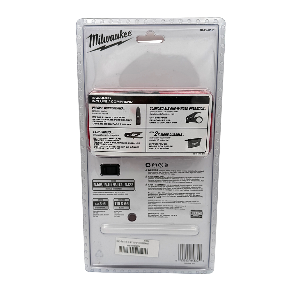 Milwaukee 48-22-8101 Twisted Pair Install Kit Punchdown Crimper Stripper UTP