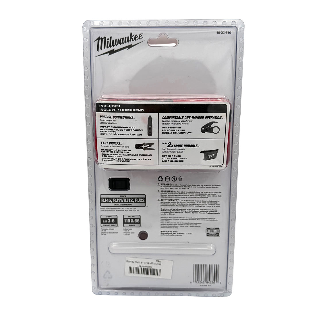 Milwaukee 48-22-8101 Twisted Pair Install Kit Punchdown Crimper Stripper UTP