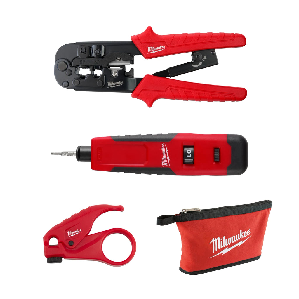 Milwaukee 48-22-8101 Twisted Pair Install Kit Punchdown Crimper Stripper UTP