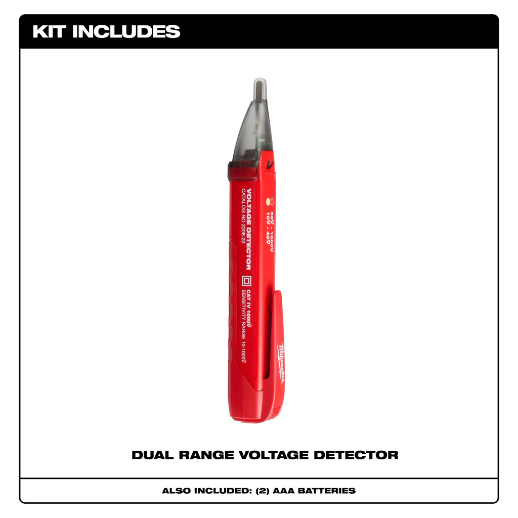Milwaukee 2208-20 Dual Range Non-Contact Voltage Detector CAT IV 1000V