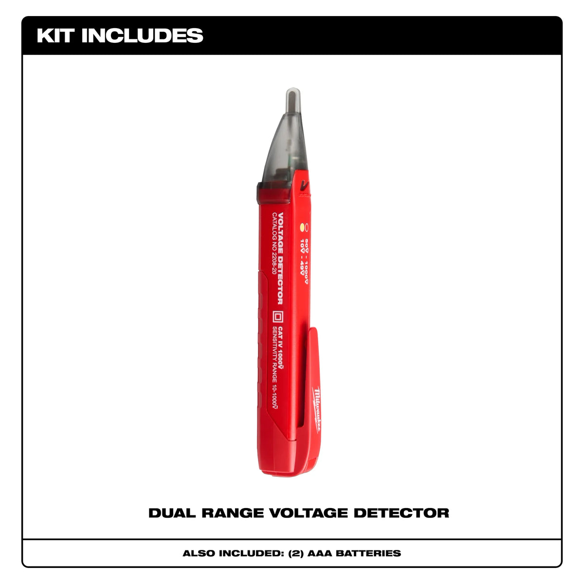 Milwaukee 2208-20 Dual Range Non-Contact Voltage Detector CAT IV 1000V
